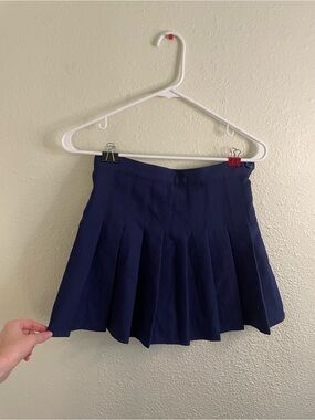 Classic Navy Pleated Skirt